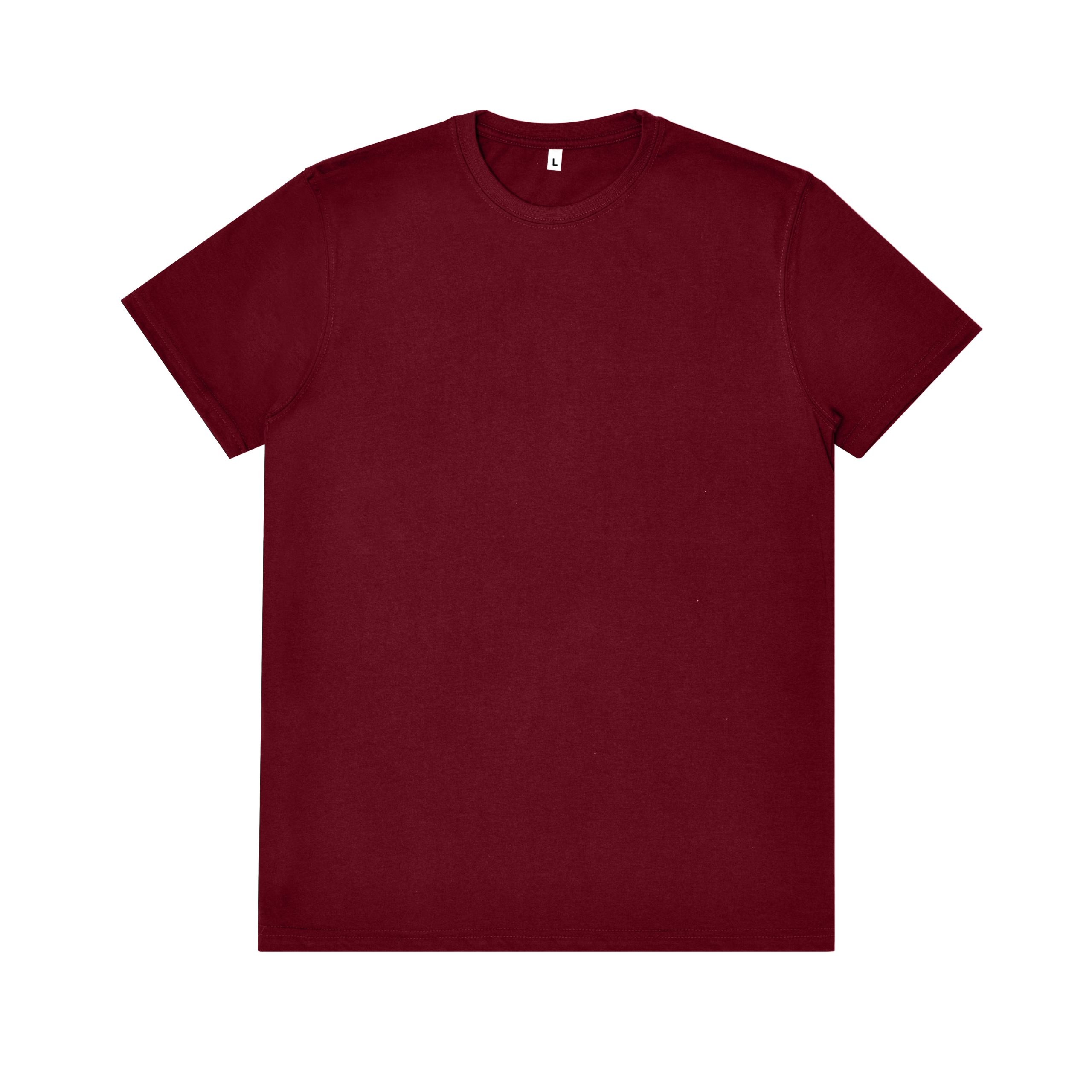 Premium Maroon Cotton Crew Neck T-Shirt - Regular Fit Blank Tee - t-shirts manufactured by Gold Berg Enterprises, Sialkot Pakistan (wholesale / OEM)