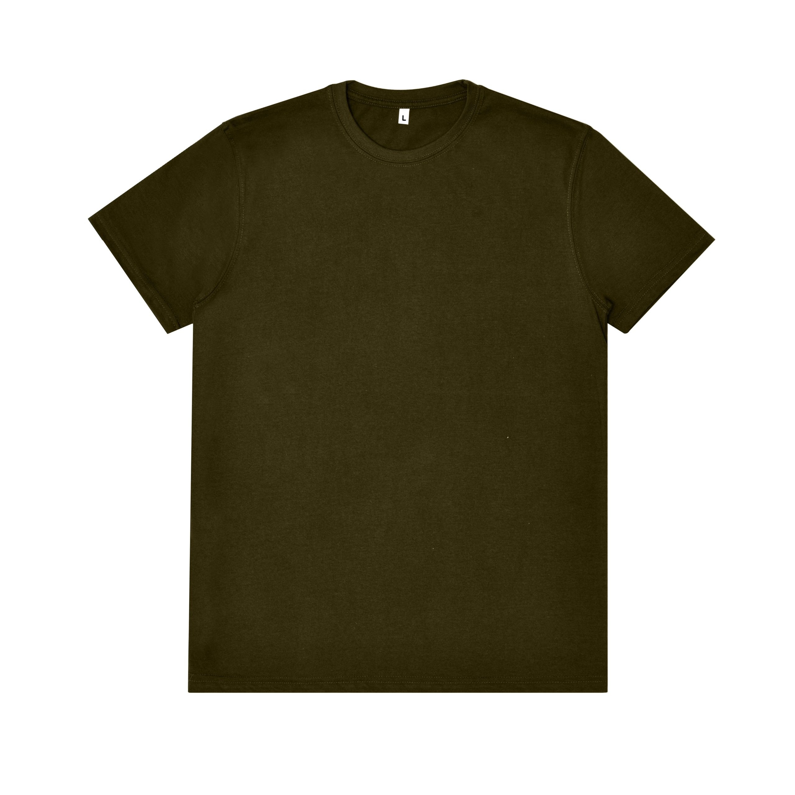 Premium Olive green Cotton Crew Neck T-Shirt - Regular Fit Blank Tee - t-shirts manufactured by Gold Berg Enterprises, Sialkot Pakistan (wholesale / OEM)