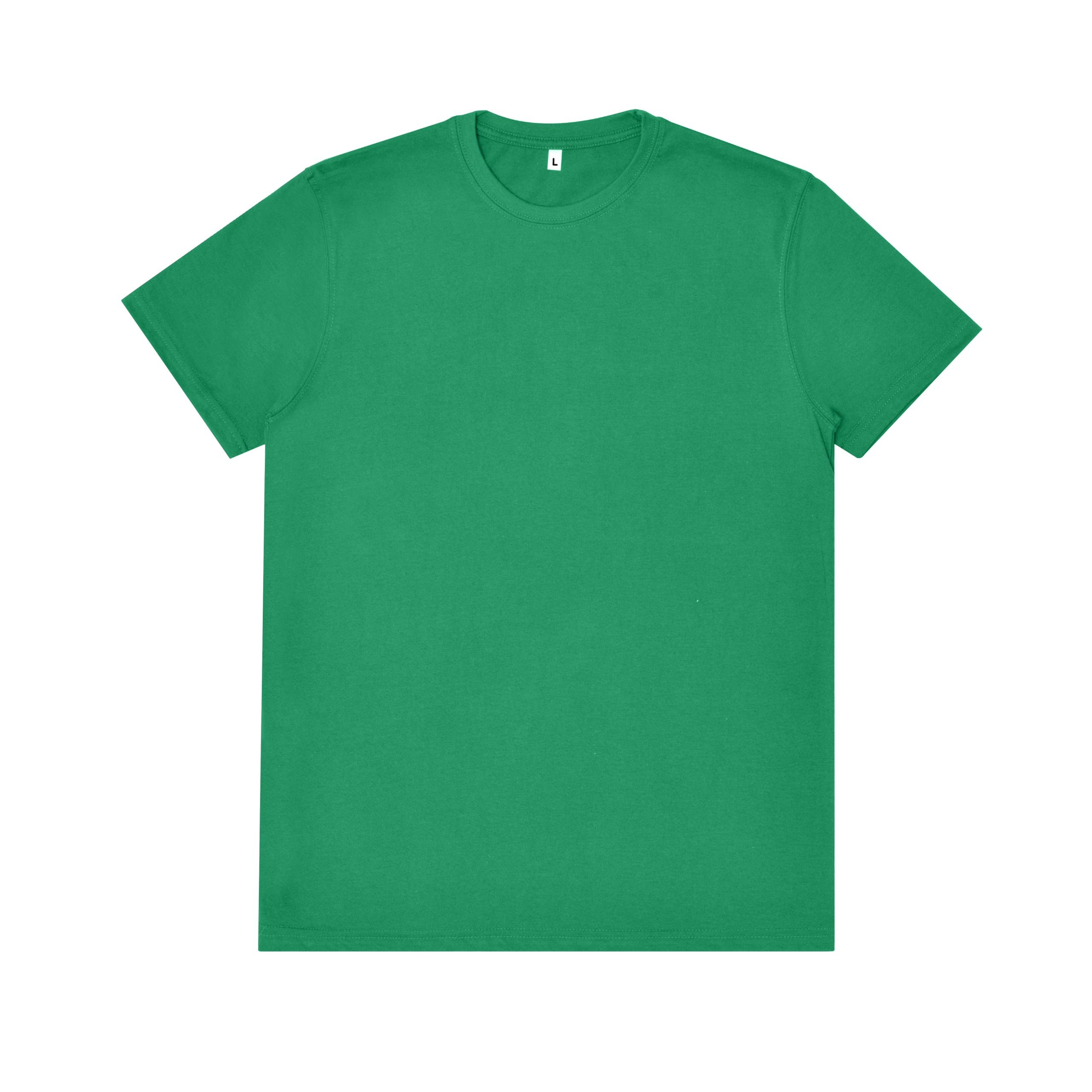 Premium Green Cotton Crew Neck T-Shirt - Regular Fit Blank Tee - t-shirts manufactured by Gold Berg Enterprises, Sialkot Pakistan (wholesale / OEM)