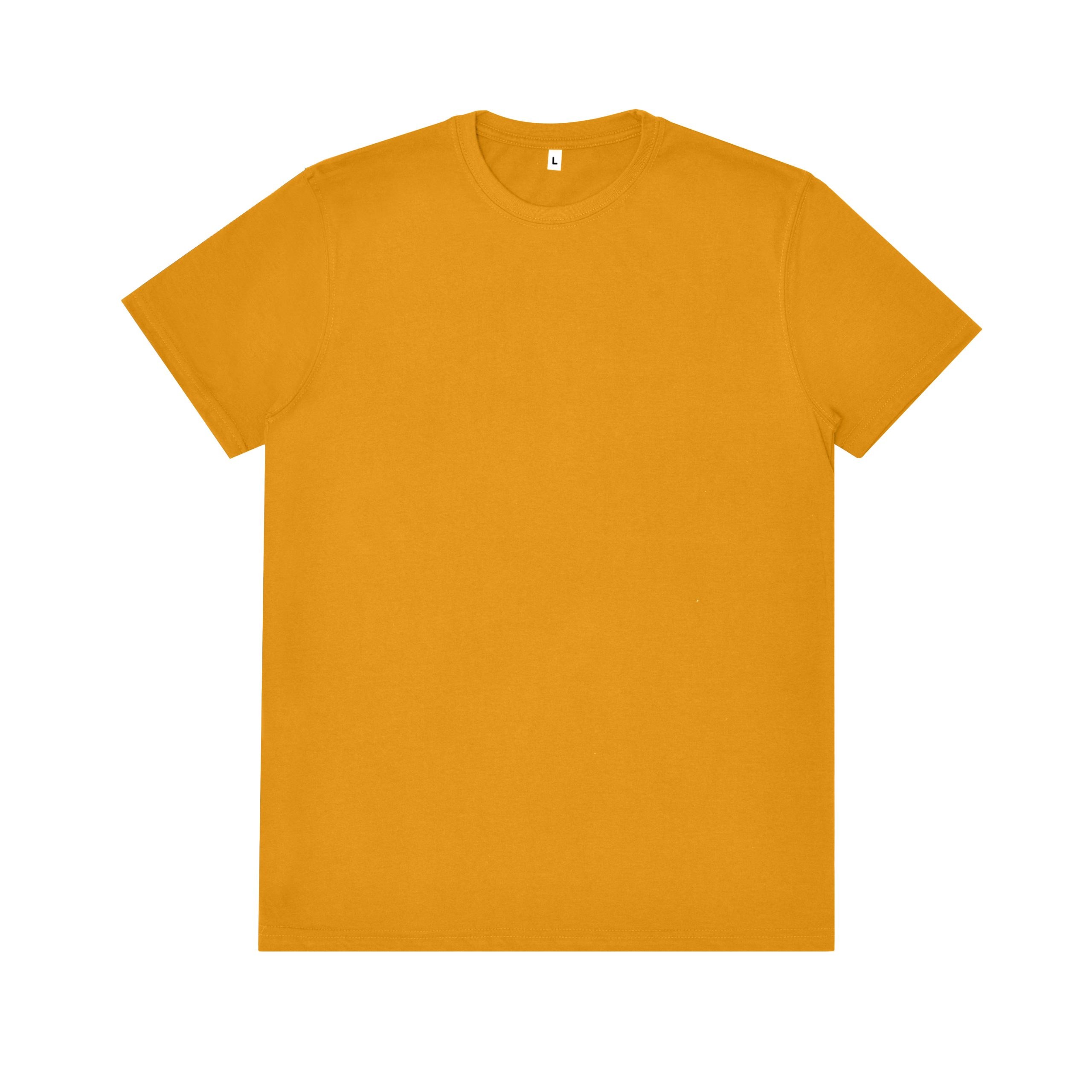 Premium Yellow Cotton Crew Neck T-Shirt - Regular Fit Blank Tee - t-shirts manufactured by Gold Berg Enterprises, Sialkot Pakistan (wholesale / OEM)
