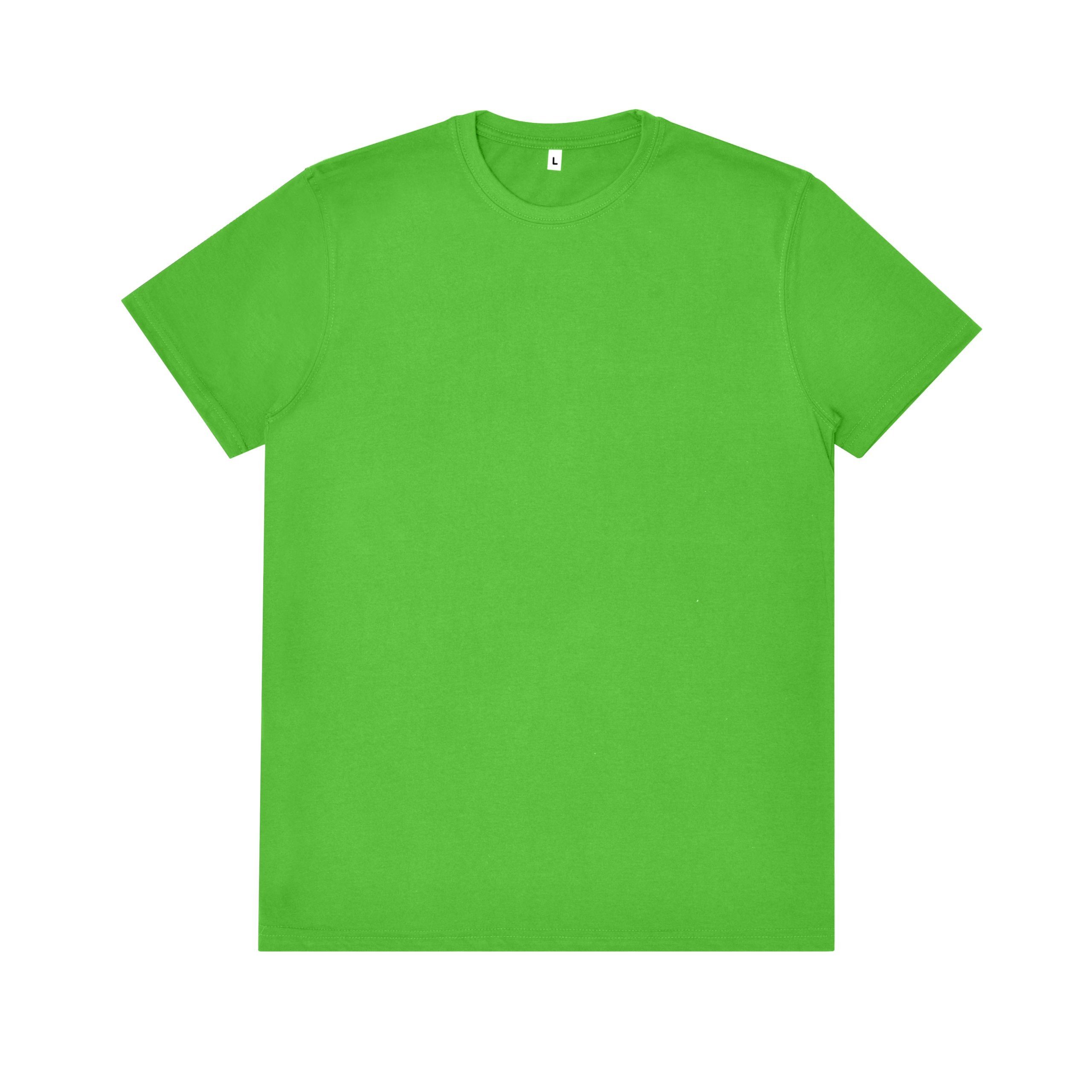 Premium Green Cotton Crew Neck T-Shirt - Regular Fit Blank Tee - t-shirts manufactured by Gold Berg Enterprises, Sialkot Pakistan (wholesale / OEM)