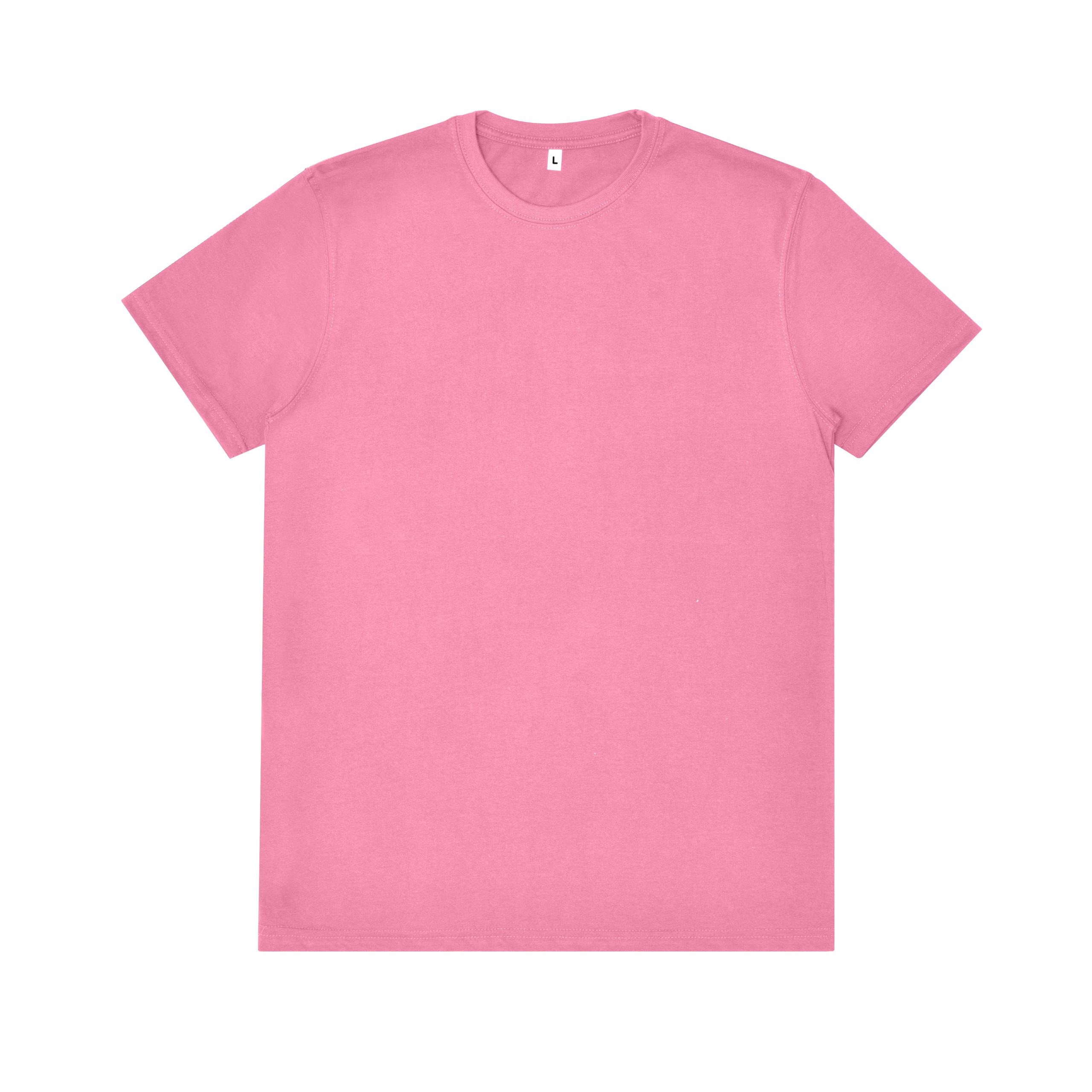 Premium Pink Cotton Crew Neck T-Shirt - Regular Fit Blank Tee - t-shirts manufactured by Gold Berg Enterprises, Sialkot Pakistan (wholesale / OEM)