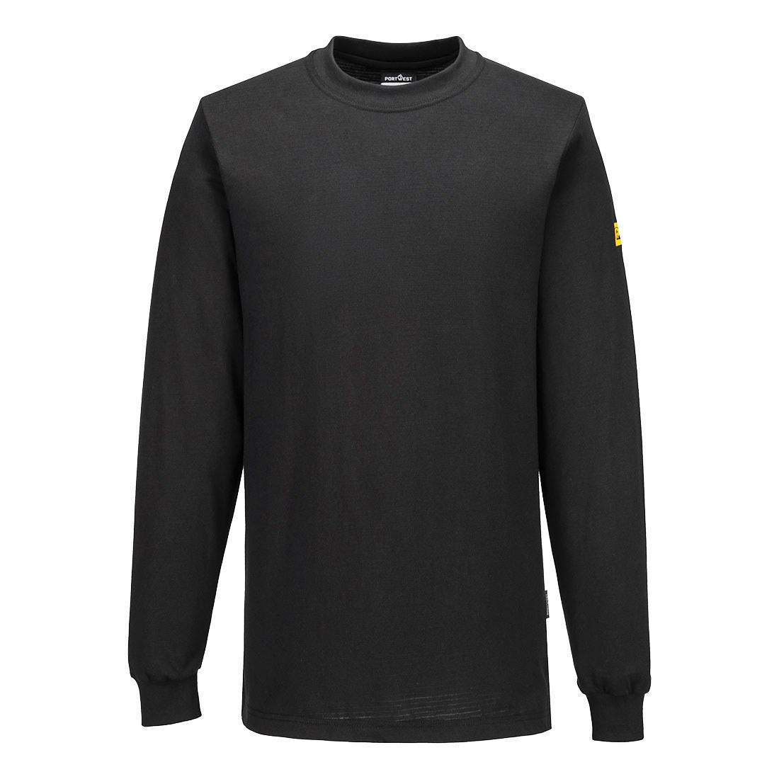 Premium Black Long-Sleeve Cotton T-Shirt - Ribbed Cuffs - Wholesale Bulk Supply - protective sleeves manufactured by Gold Berg Enterprises, Sialkot Pakistan (wholesale / OEM)