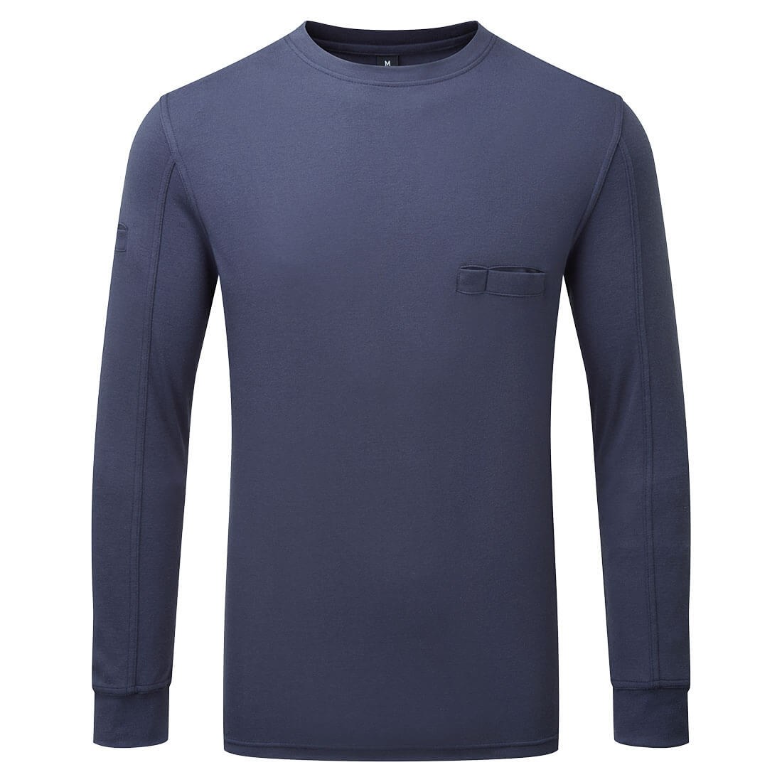Premium Navy blue Long-Sleeve Cotton T-Shirt - Ribbed Cuffs - protective sleeves manufactured by Gold Berg Enterprises, Sialkot Pakistan (wholesale / OEM)