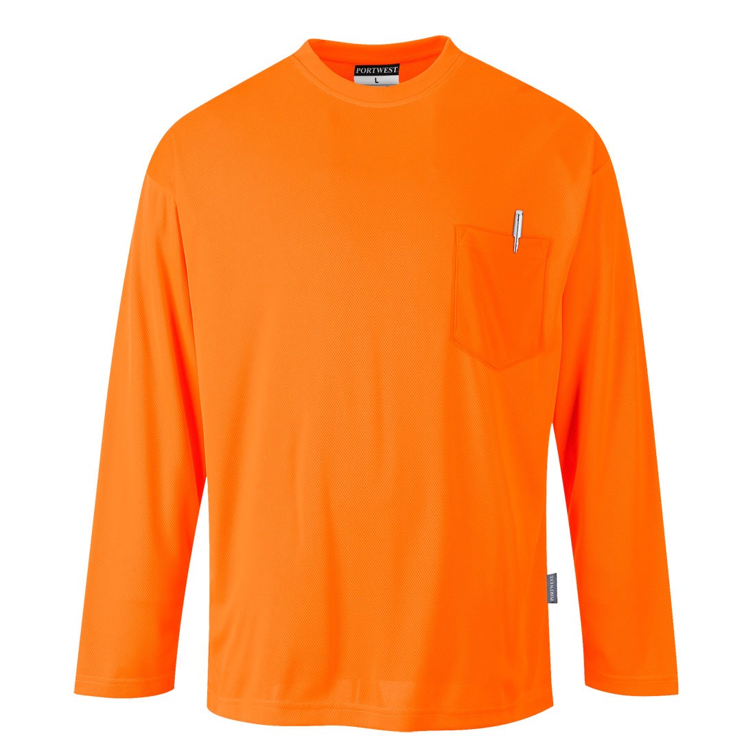 Premium Orange Long-Sleeve Cotton T-Shirt - Ribbed Cuffs - Wholesale Bulk Supply - protective sleeves manufactured by Gold Berg Enterprises, Sialkot Pakistan (wholesale / OEM)