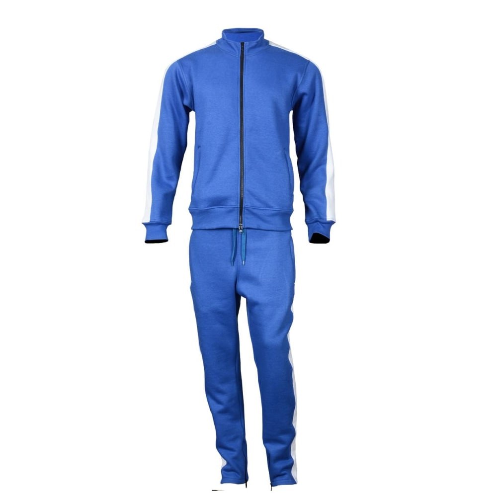 Premium Blue 2-Piece Tracksuit Set - Zip Jacket & Joggers - tracksuits and joggers manufactured by Gold Berg Enterprises, Sialkot Pakistan (wholesale / OEM)