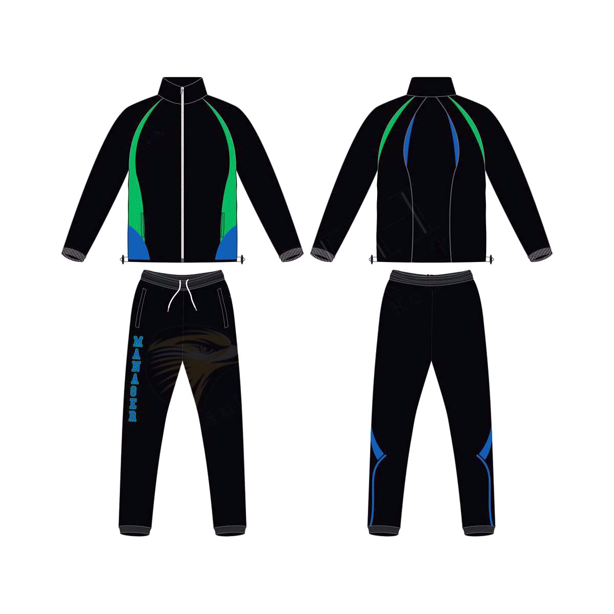 Premium Black 2-Piece Tracksuit Set - Zip Jacket & Joggers - tracksuits and joggers manufactured by Gold Berg Enterprises, Sialkot Pakistan (wholesale / OEM)