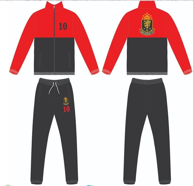Premium Red 2-Piece Tracksuit Set - Zip Jacket & Joggers - Wholesale Bulk Supply - tracksuits and joggers manufactured by Gold Berg Enterprises, Sialkot Pakistan (wholesale / OEM)