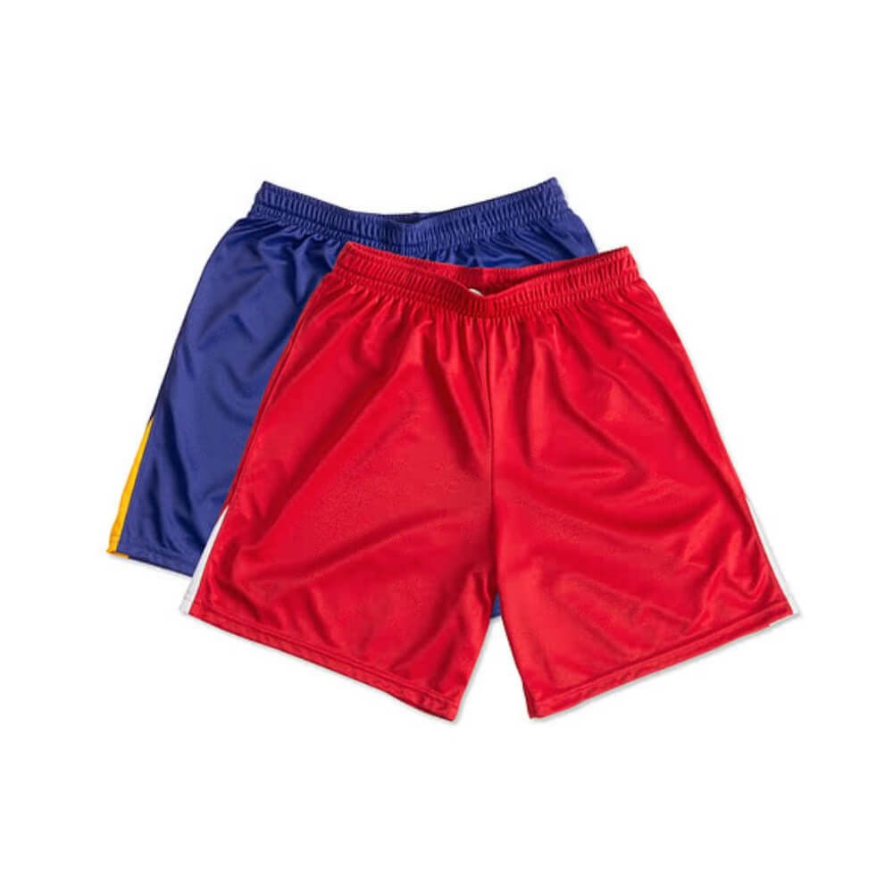Red Athletic Sports Shorts - Elastic Waist Mesh Short - Wholesale Bulk Supply - sports shorts manufactured by Gold Berg Enterprises, Sialkot Pakistan (wholesale / OEM)