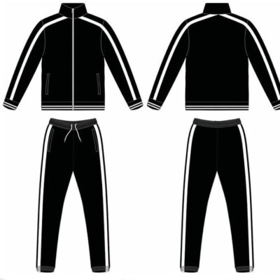 Premium Black 2-Piece Tracksuit Set - Zip Jacket & Joggers - tracksuits and joggers manufactured by Gold Berg Enterprises, Sialkot Pakistan (wholesale / OEM)