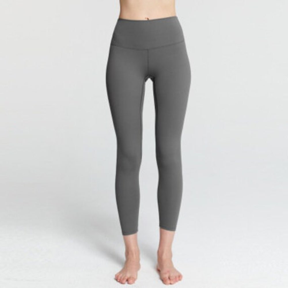 Studio Charcoal grey High-Waist Yoga Leggings - Squat-Proof Four-Way Stretch - gym wear manufactured by Gold Berg Enterprises, Sialkot Pakistan (wholesale / OEM)