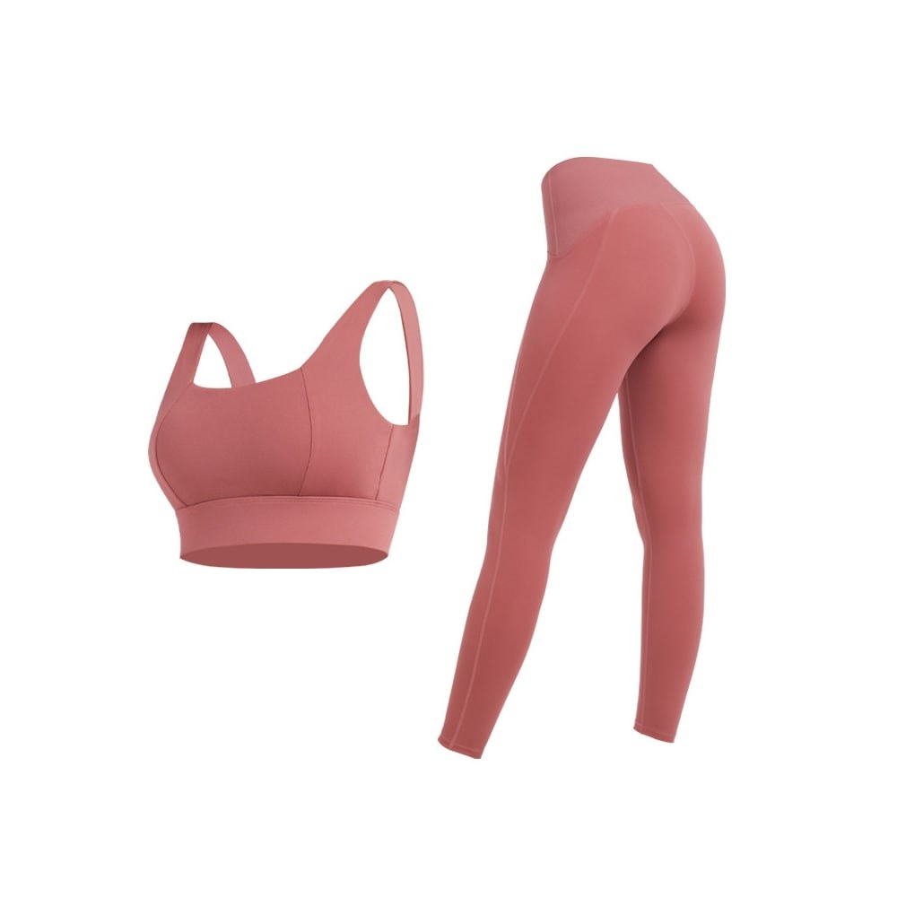 Studio Dusty rose High-Waist Yoga Leggings - Squat-Proof Four-Way Stretch - gym wear manufactured by Gold Berg Enterprises, Sialkot Pakistan (wholesale / OEM)