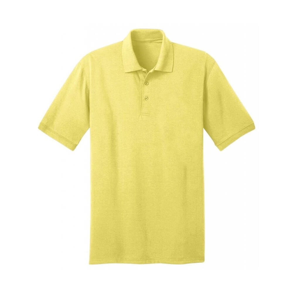 Premium Yellow Short-Sleeve Performance Polo Shirt - Cotton-Rich Pique - protective sleeves manufactured by Gold Berg Enterprises, Sialkot Pakistan (wholesale / OEM)