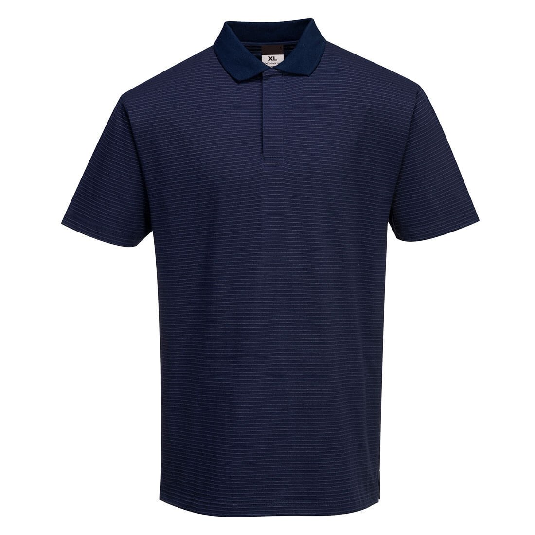 Premium Navy blue Short-Sleeve Performance Polo Shirt - Cotton-Rich Pique - protective sleeves manufactured by Gold Berg Enterprises, Sialkot Pakistan (wholesale / OEM)