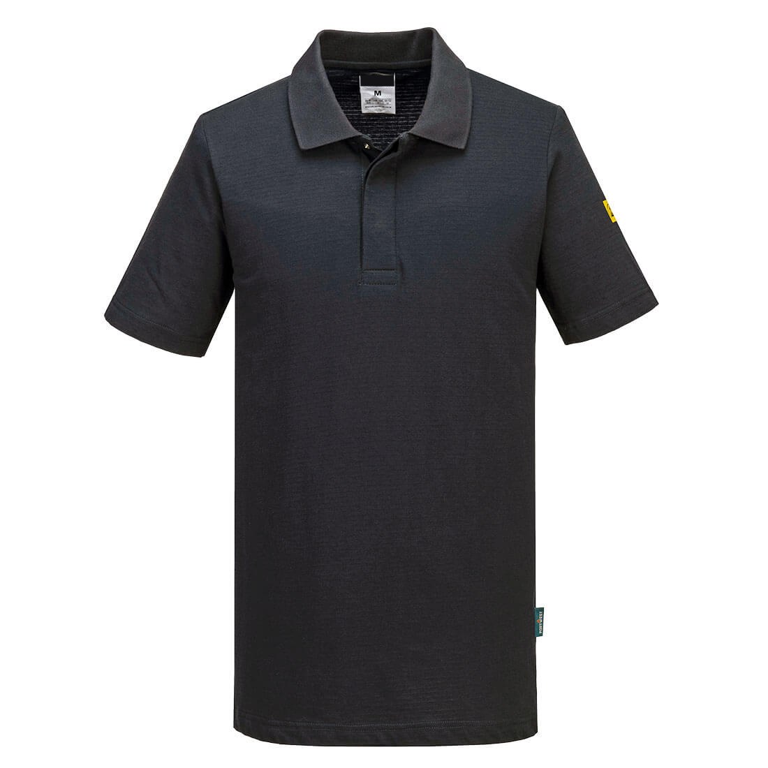 Premium Charcoal grey Short-Sleeve Performance Polo Shirt - Cotton-Rich Pique - protective sleeves manufactured by Gold Berg Enterprises, Sialkot Pakistan (wholesale / OEM)