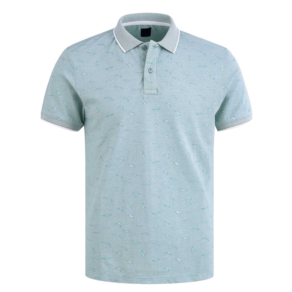 Premium Light teal Short-Sleeve Performance Polo Shirt - Cotton-Rich Pique - protective sleeves manufactured by Gold Berg Enterprises, Sialkot Pakistan (wholesale / OEM)