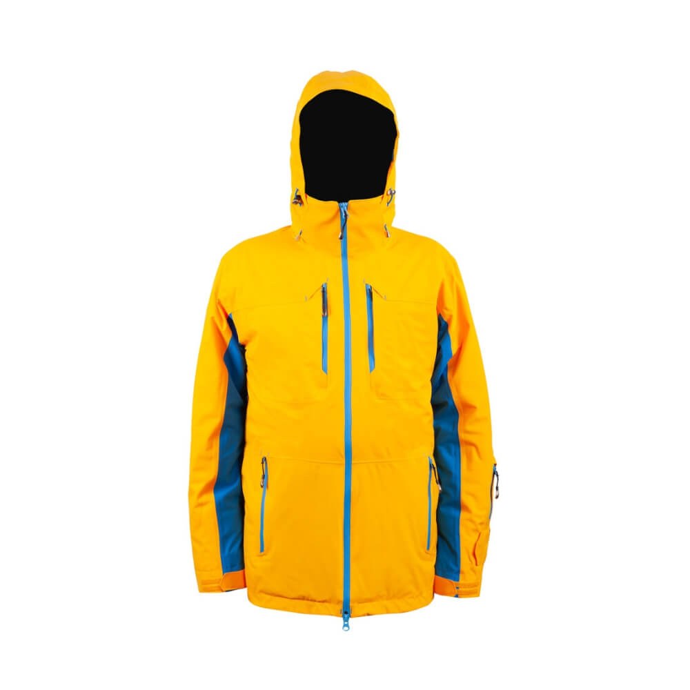 Premium Orange Hooded Technical Ski Jacket - Water-Repellent Shell - ski clothing manufactured by Gold Berg Enterprises, Sialkot Pakistan (wholesale / OEM)