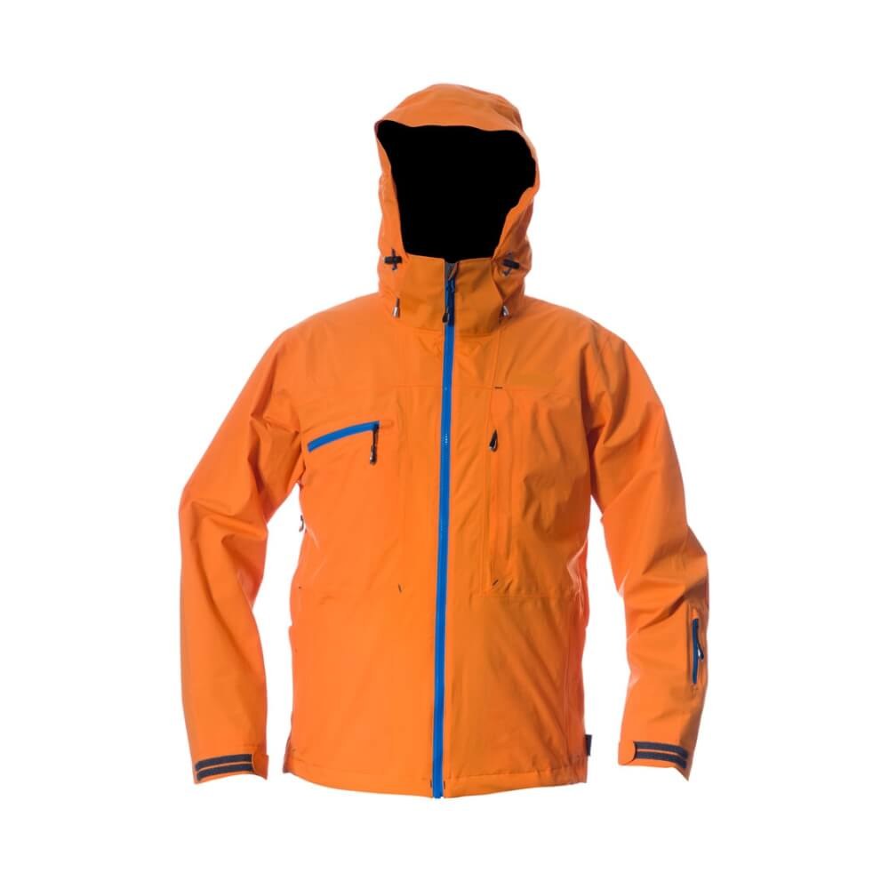 Premium Orange Hooded Technical Ski Jacket - Water-Repellent Shell - ski clothing manufactured by Gold Berg Enterprises, Sialkot Pakistan (wholesale / OEM)