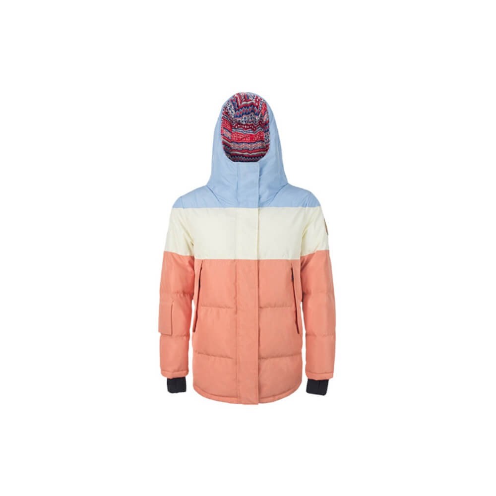 Premium Blue Hooded Puffer Jacket - Thermal Winter Outerwear - insulated jackets manufactured by Gold Berg Enterprises, Sialkot Pakistan (wholesale / OEM)