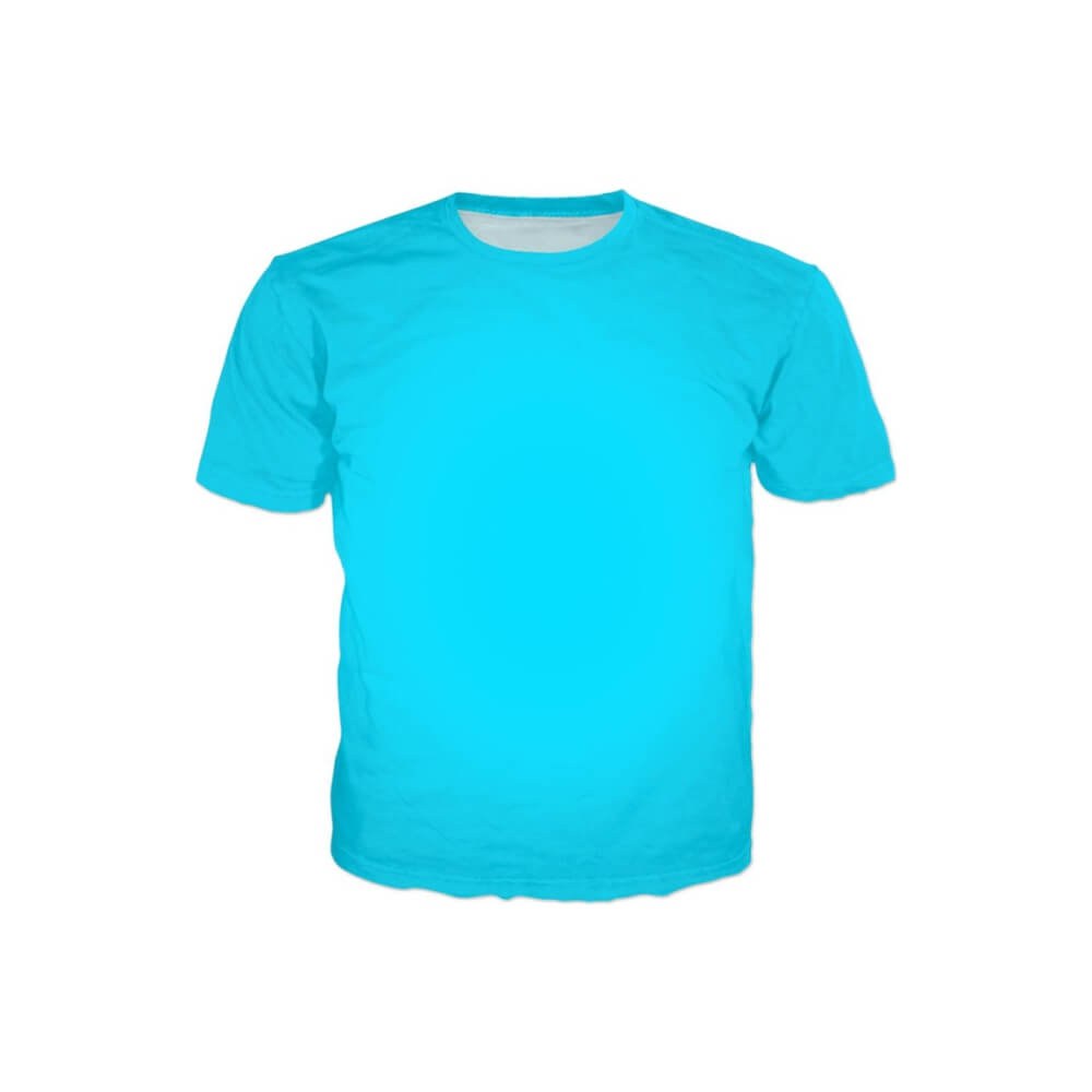 Premium Cyan Cotton Crew Neck T-Shirt - Regular Fit Blank Tee - t-shirts manufactured by Gold Berg Enterprises, Sialkot Pakistan (wholesale / OEM)