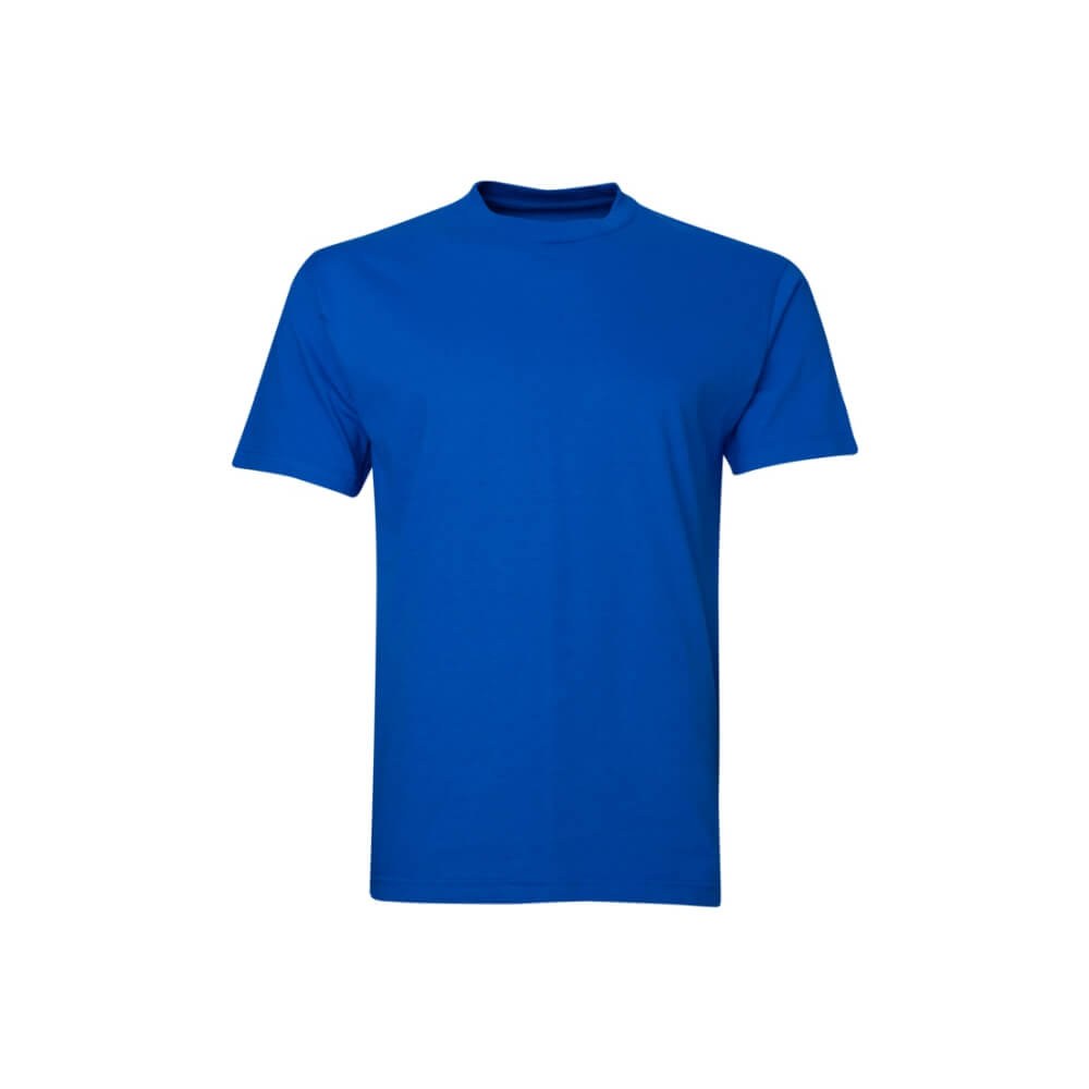Premium Blue Cotton Crew Neck T-Shirt - Regular Fit Blank Tee - t-shirts manufactured by Gold Berg Enterprises, Sialkot Pakistan (wholesale / OEM)