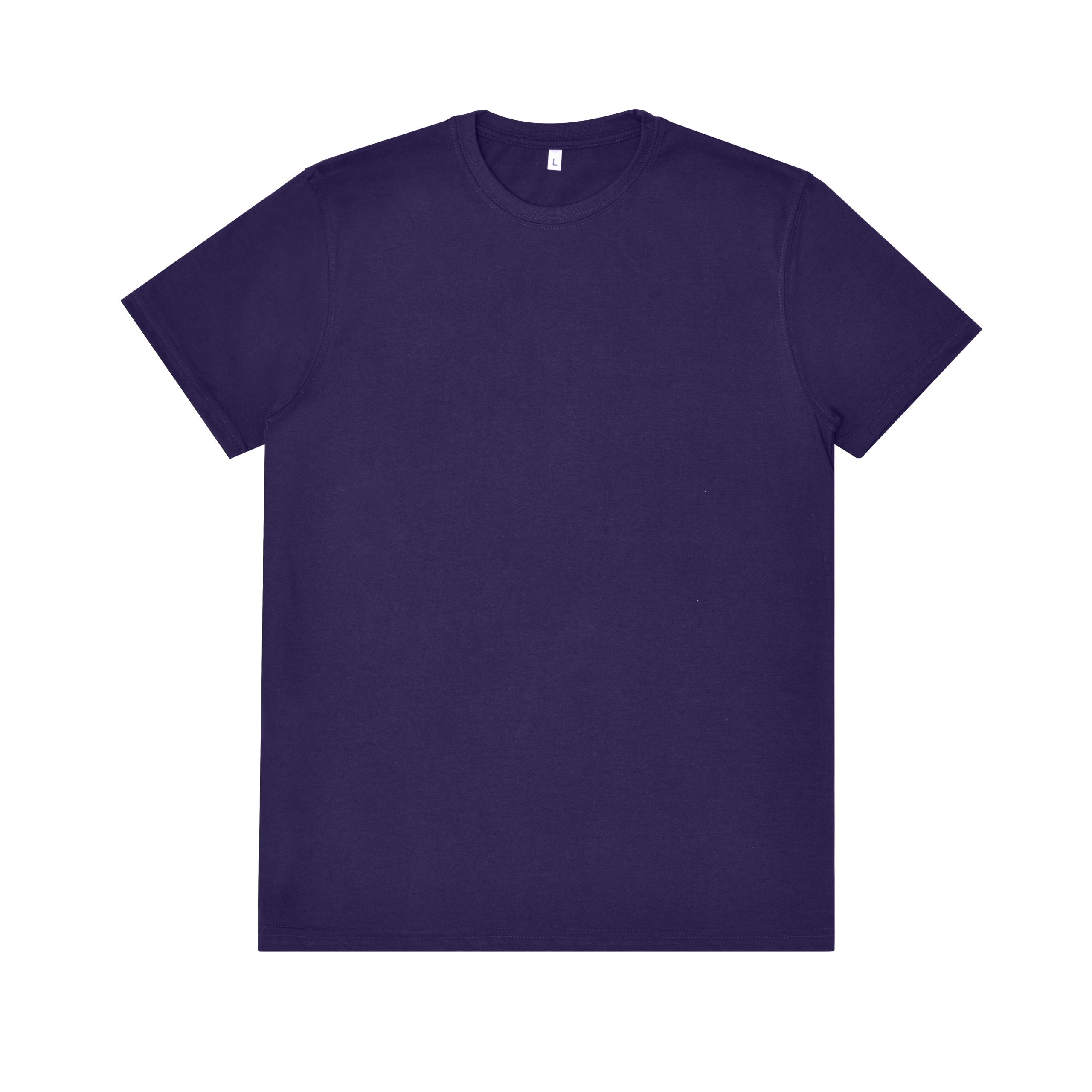 Premium Purple Cotton Crew Neck T-Shirt - Regular Fit Blank Tee - t-shirts manufactured by Gold Berg Enterprises, Sialkot Pakistan (wholesale / OEM)