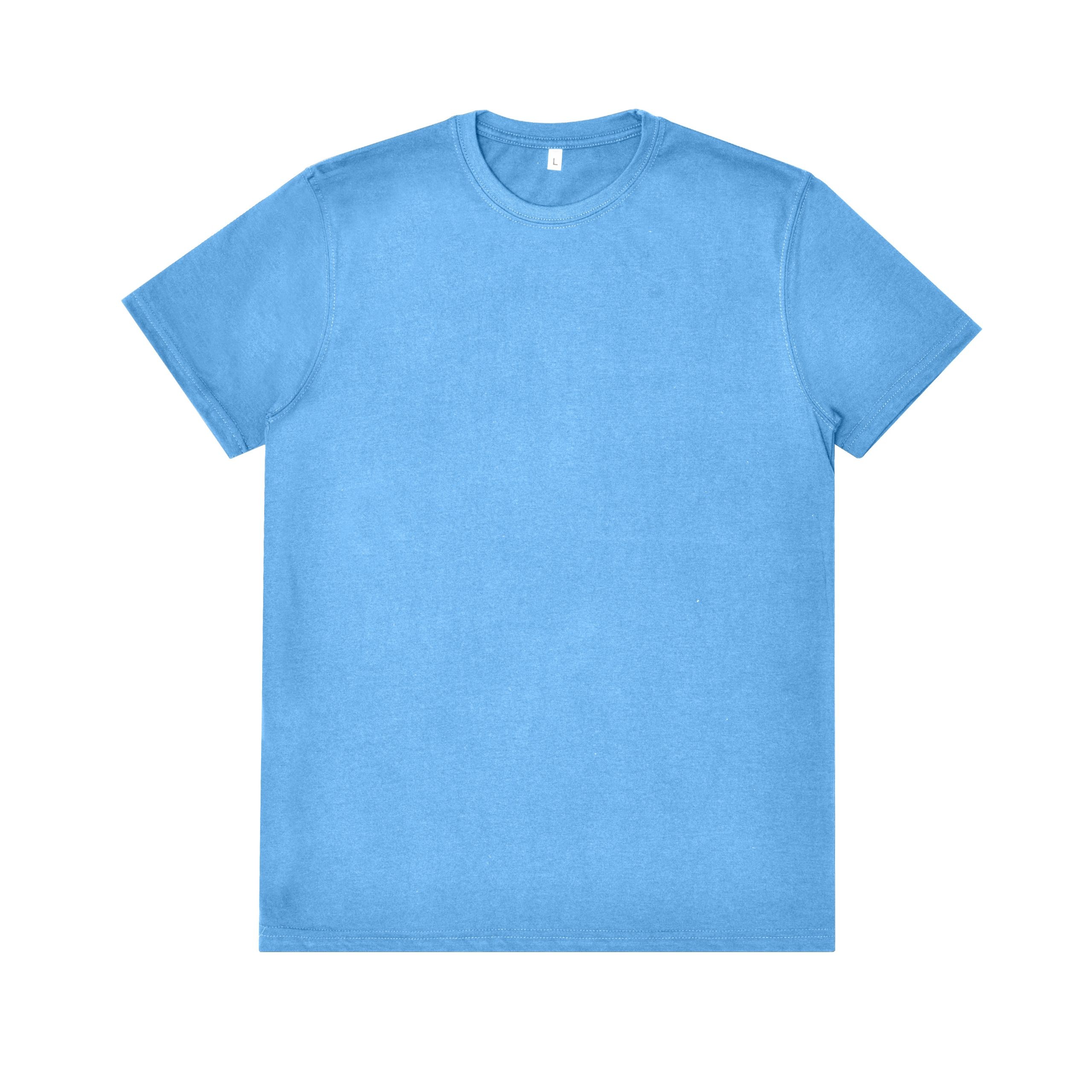 Premium Light blue Cotton Crew Neck T-Shirt - Regular Fit Blank Tee - t-shirts manufactured by Gold Berg Enterprises, Sialkot Pakistan (wholesale / OEM)