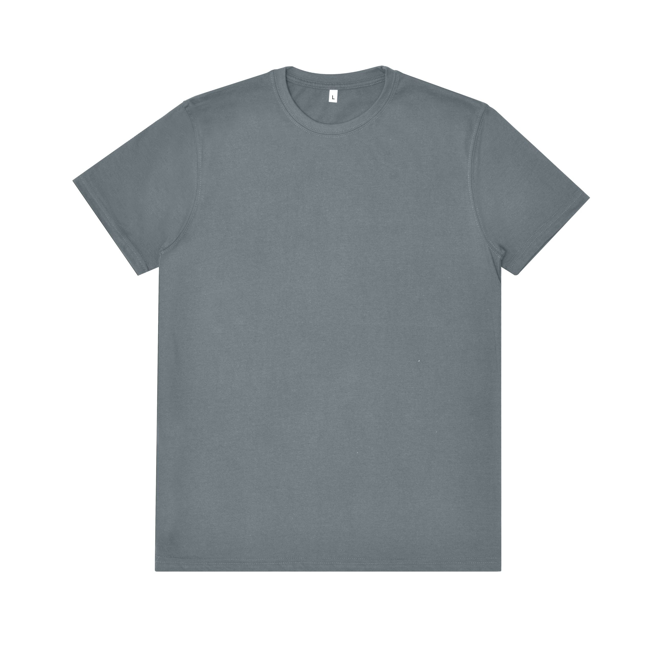 Premium Grey Cotton Crew Neck T-Shirt - Regular Fit Blank Tee - t-shirts manufactured by Gold Berg Enterprises, Sialkot Pakistan (wholesale / OEM)