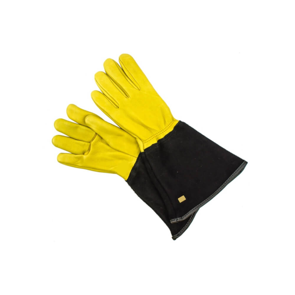 Wholesale leather safety glove manufactured by Gold Berg Enterprises in Sialkot Pakistan