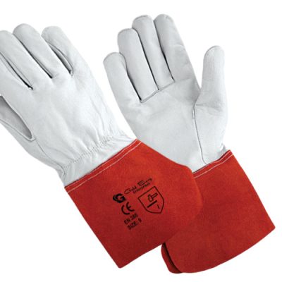 Heavy-Duty Welding Gloves - Gauntlet Cuff Protection - welding gloves manufactured by Gold Berg Enterprises, Sialkot Pakistan (wholesale / OEM)