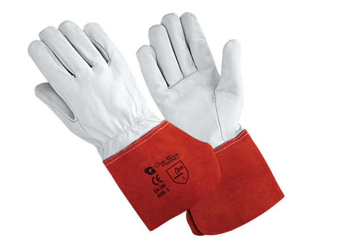 Heavy-Duty Welding Gloves - Gauntlet Cuff Protection - welding gloves manufactured by Gold Berg Enterprises, Sialkot Pakistan (wholesale / OEM)