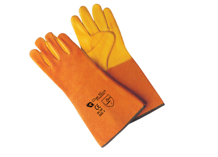 Professional Welding Gloves - Gauntlet Cuff Protection - welding gloves manufactured by Gold Berg Enterprises, Sialkot Pakistan (wholesale / OEM)