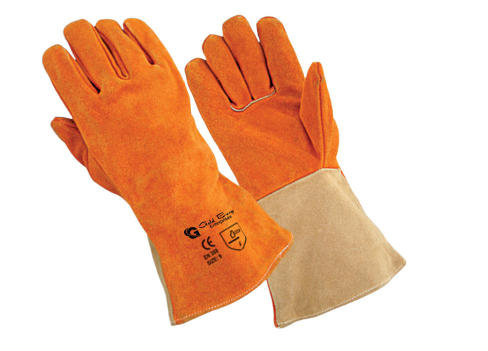 Premium Welding Gloves - Heat & Spark Resistant - welding gloves manufactured by Gold Berg Enterprises, Sialkot Pakistan (wholesale / OEM)