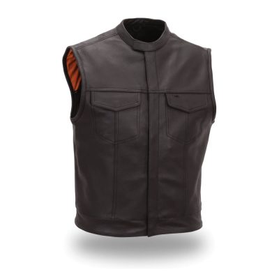 Premium Cowhide Leather Vests - Classic Biker Vest Design Export Quality - leather vests manufactured by Gold Berg Enterprises, Sialkot Pakistan (wholesale / OEM)