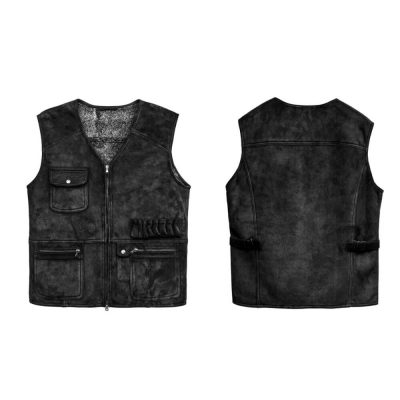 Premium Cowhide Leather Vests - Club Style Design Export Quality - leather vests manufactured by Gold Berg Enterprises, Sialkot Pakistan (wholesale / OEM)