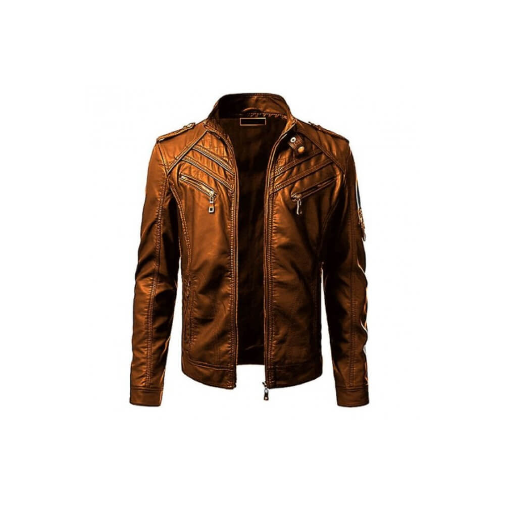 Premium Genuine Cowhide Leather Men Leather Jackets - Classic Biker Design Export Quality - leather jackets manufactured by Gold Berg Enterprises, Sialkot Pakistan (wholesale / OEM)